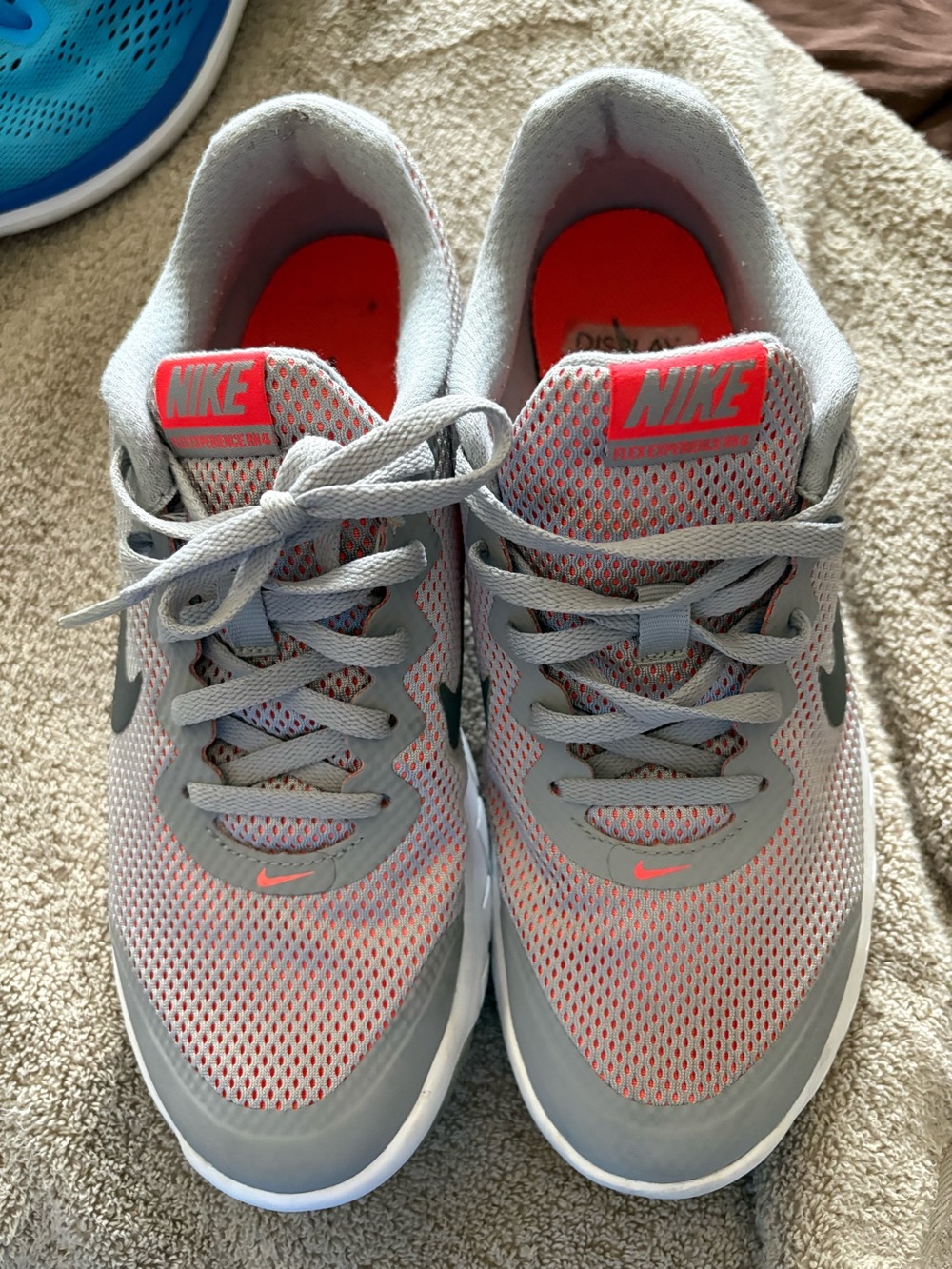 Nike Women's Gray and Coral Mesh Running Sneakers
